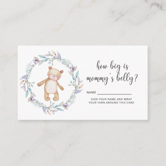 ベアーベイビーシャワーどのくらい大きいママのお腹 エンクロージャーカード (正面)