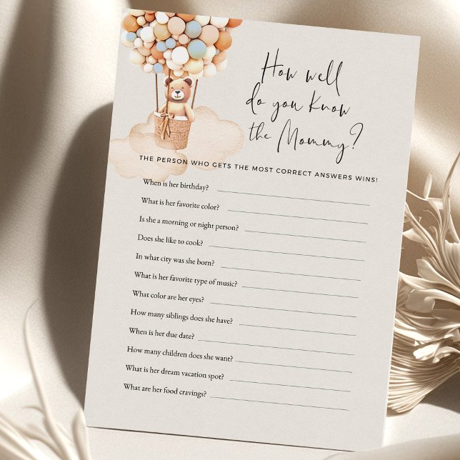 ベアーベイビーシャワーゲームあなたがどれほど母親を知っているか (クリエイターアップロード済み)