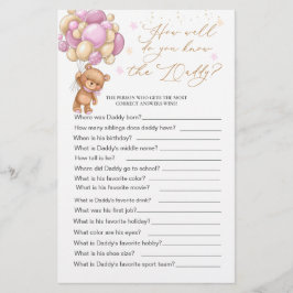 ベアーベイビーシャワーゲームどのくらいパパを知っている