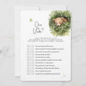 ベアーベイビーシャワーゲームのオーバーまたはダウン？ 招待状 (正面)