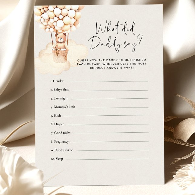 ベアーベイビーシャワーゲームパパが言ったこと (クリエイターアップロード済み)