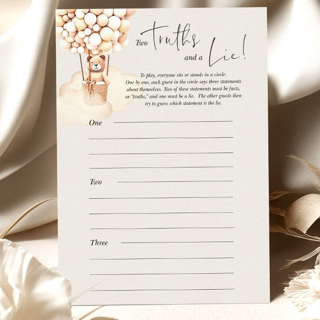 ベアーベイビーシャワーゲーム二つの真実と嘘 (クリエイターアップロード済み)