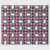 ベアーベイビーシャワーピンク ラッピングペーパー (フラット)