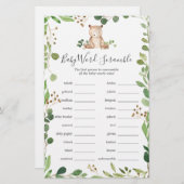 ベアーベイビーシャワーワードスクランブルゲーム (正面/裏面)