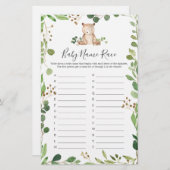 ベアーベイビーシャワー名レースゲーム (正面/裏面)