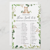 ベアーベイビーシャワー妊娠どのように甘いゲーム (正面/裏面)