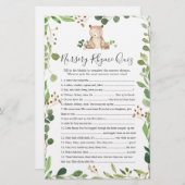 ベアーベイビーシャワー子供部屋韻クイズゲーム (正面/裏面)