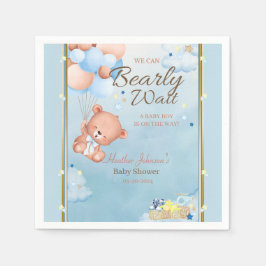 ベアーベイビーシャワー少年 スタンダードカクテルナプキン