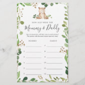 ベアーベイビーシャワー彼らはゲームカードの年齢 (正面)