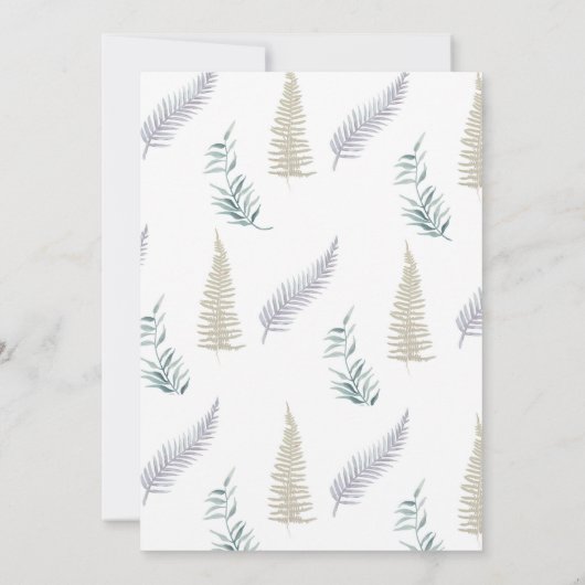 ベアーベイビーシャワー心待ちウッドランドテディ 招待状 (裏面)