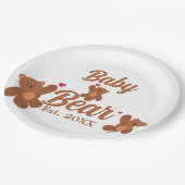 ベアーベイビーシャワー – かわいい上品な妊娠シャワー ペーパープレート (アングル)