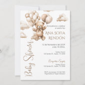 ベアーベスペインのビーシャワー少女の招待 招待状 (正面)