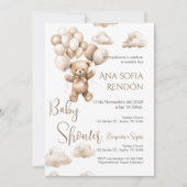 ベアーベスペインのビーシャワー少女の招待 招待状 (正面)