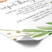 ベアーベビーシャワーおむつ思考のサイン ポスター (角)