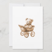 ベアーベビーシャワーの女の子の招待 招待状 (裏面)