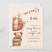 ベアーベビーシャワーグリッタースター素朴 招待状 (正面)