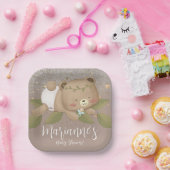 ベアーベビーシャワーグリッターボヘミアンスターズ金ゴールド ペーパープレート (パーティー)