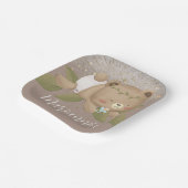 ベアーベビーシャワーグリッターボヘミアンスターズ金ゴールド ペーパープレート (傾斜あり)