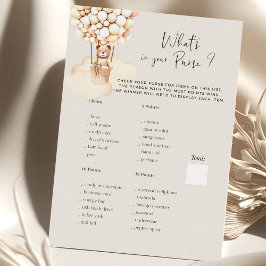 ベアーベビーシャワーゲームあなたの財布の中にあるものを