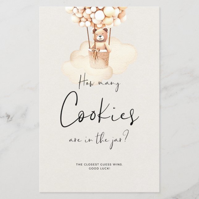 ベアーベビーシャワーゲームいくつクッキー (正面)