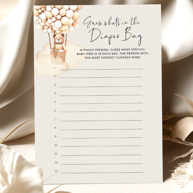 ベアーベビーシャワーゲーム推測おむつバッグ (クリエイターアップロード済み)