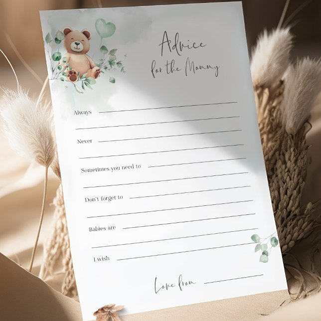 ベアーベビーシャワーゲーム – ママのためのアドバイス (クリエイターアップロード済み)