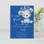 ベアーベビーシャワープリンスボーイパーティー 招待状 (スタンド正面)