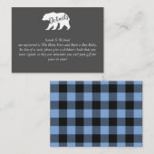 ベアーベビーシャワーボーイブルー エンクロージャーカード (正面/裏面)