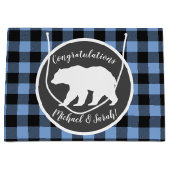 ベアーベビーシャワーボーイブルー ラージペーパーバッグ (正面)