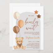 ベアーベビーシャワーボーイ招待状 招待状 (正面/裏面)