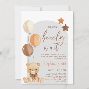 ベアーベビーシャワーボーイ招待状 招待状