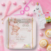 ベアーベビーシャワー少女 ペーパープレート (パーティー)