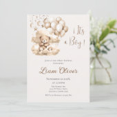 ベアーベビーシャワー少年の招待 招待状 (スタンド正面)