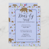 ベアーベビーシャワー招待状男の赤ちゃん 招待状 (正面/裏面)