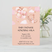 ベアーベビーシャワー招待状 セーブザデート (スタンド正面)