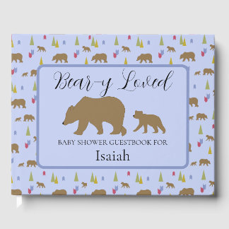 ベアーベビーシャワー男の赤ちゃん向けゲストブック ゲストブック