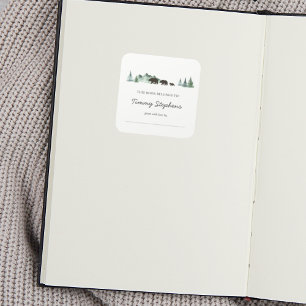 ベアーベビーシャワー蔵書票 スクエアシール