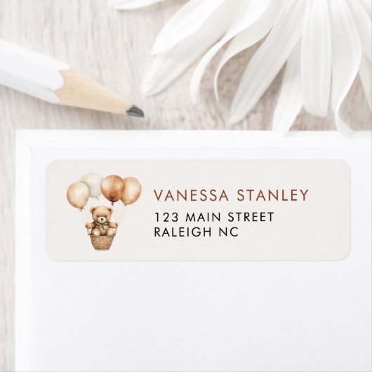 ベアーベビー男女兼用シャワー差出人住所 ラベル (インサイチュ)