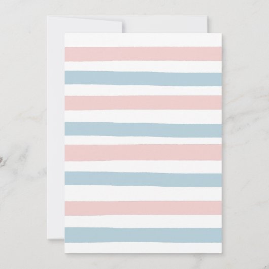 ベアーホイットエアバルーン性別が赤ちゃんシャワーを明らかにする 招待状 (裏面)