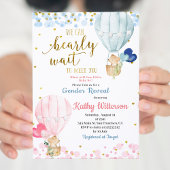 ベアーホイットエアバルーン性別が赤ちゃんシャワーを明らかにする 招待状