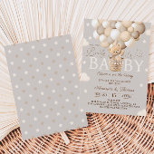 ベアーホットエアバルーン心待ち赤ちゃんシャワー 招待状