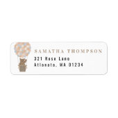 ベアーホットエアバルーン赤男女兼用ちゃんシャワー ラベル (正面)