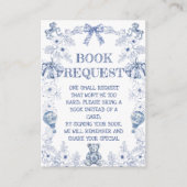 ベアーボウブルーフローラベビーシャワーブックベビー エンクロージャーカード (正面)