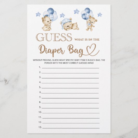 ベアーボーイの赤ちゃんシャワー何おむつバッグ (正面)