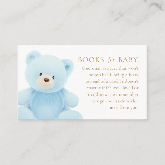 ベアーボーイ赤ちゃんシャワーブックベビーエンクロージャカード エンクロージャーカード (正面)