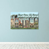 ベアーポースキーボウル,モンタナ – ラージレターシーン キャンバスプリント (インサイチュ (ウッドフロア))