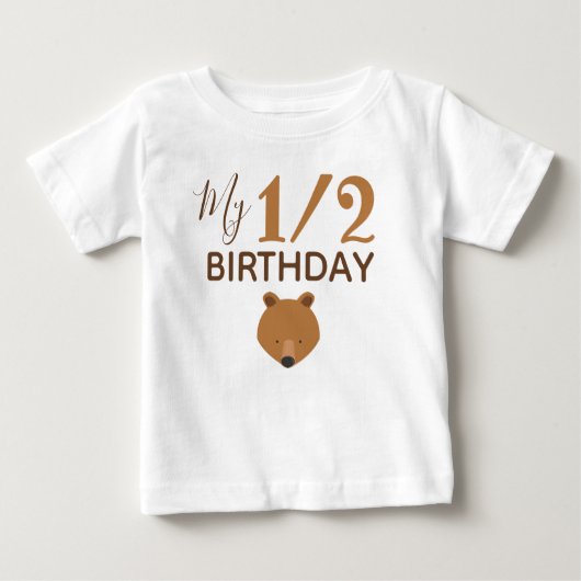 ベアーマイハーフ誕生日 ベビーTシャツ (正面)