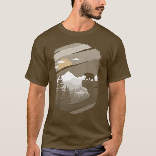 ベアーマウンテンフォレストボーイズ男性へズ Tシャツ (正面)