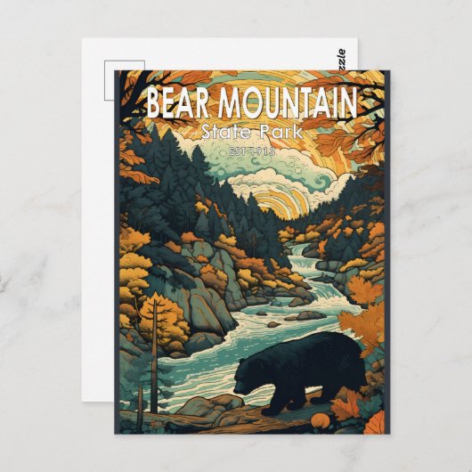 ベアーマウンテン州パークニューヨークトラベルヴィンテージ ポストカード (正面/裏面)