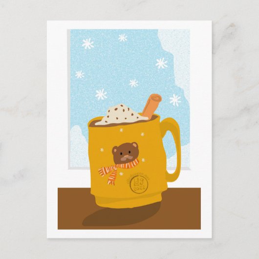 ベアーマグ・ココアの冬の日 ポストカード (正面)